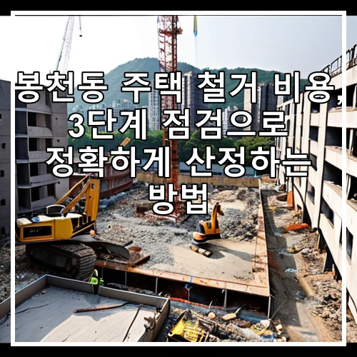 봉천동 주택 철거 비용, 3단계 점검으로 정확하게 산정하는 방법