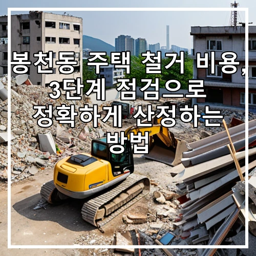 봉천동 주택 철거 비용, 3단계 점검으로 정확하게 산정하는 방법