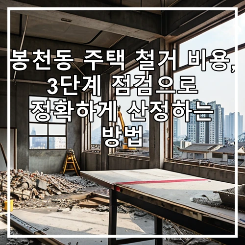 봉천동 주택 철거 비용, 3단계 점검으로 정확하게 산정하는 방법