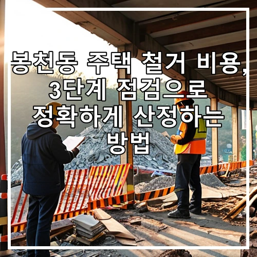 봉천동 주택 철거 비용, 3단계 점검으로 정확하게 산정하는 방법