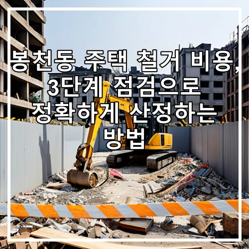 봉천동 주택 철거 비용, 3단계 점검으로 정확하게 산정하는 방법