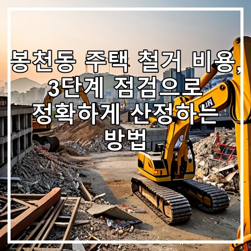 봉천동 주택 철거 비용, 3단계 점검으로 정확하게 산정하는 방법
