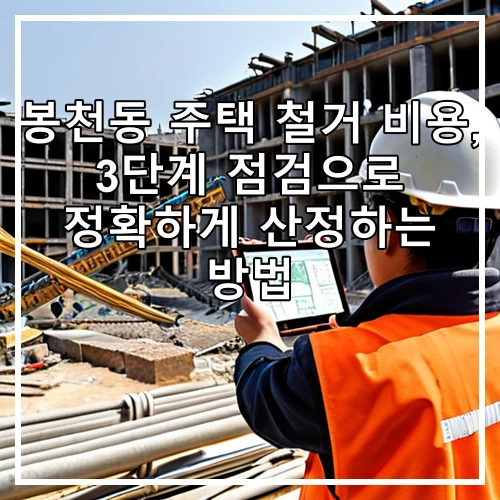 봉천동 주택 철거 비용, 3단계 점검으로 정확하게 산정하는 방법