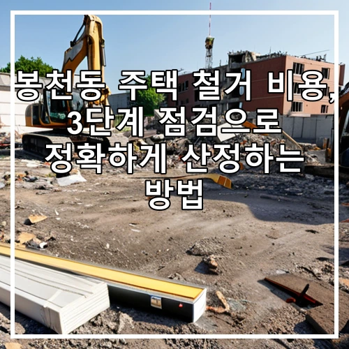 봉천동 주택 철거 비용, 3단계 점검으로 정확하게 산정하는 방법