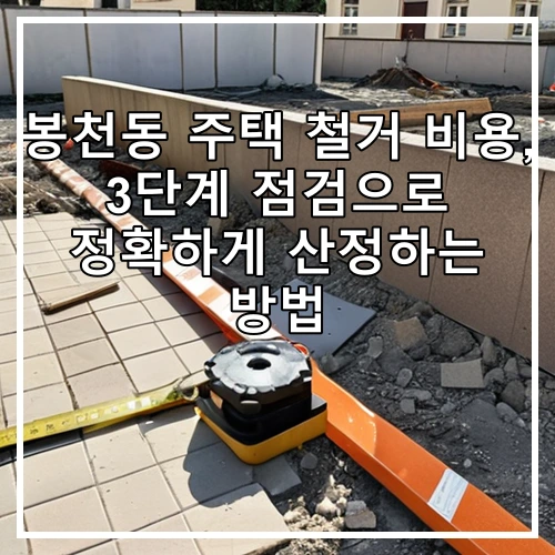 봉천동 주택 철거 비용, 3단계 점검으로 정확하게 산정하는 방법