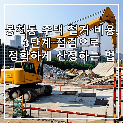 봉천동 주택 철거 비용, 3단계 점검으로 정확하게 산정하는 법