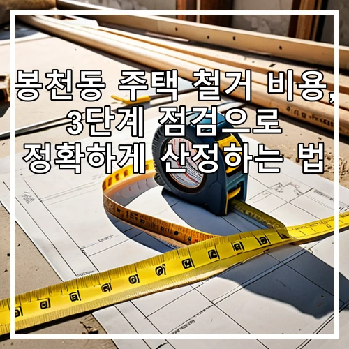 봉천동 주택 철거 비용, 3단계 점검으로 정확하게 산정하는 법