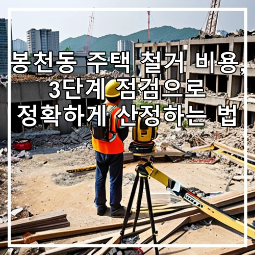 봉천동 주택 철거 비용, 3단계 점검으로 정확하게 산정하는 법