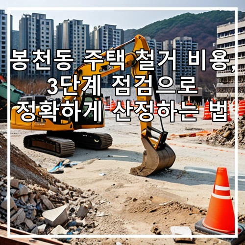 봉천동 주택 철거 비용, 3단계 점검으로 정확하게 산정하는 법