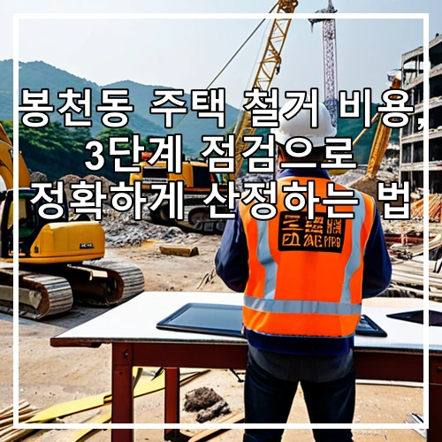 봉천동 주택 철거 비용, 3단계 점검으로 정확하게 산정하는 법