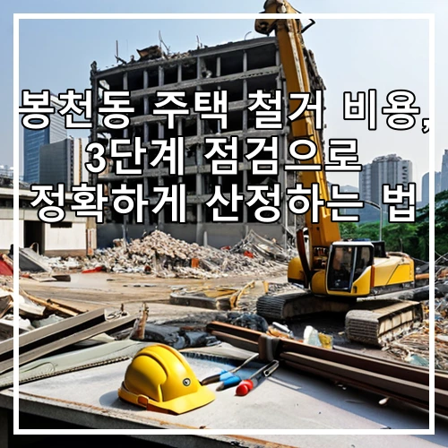 봉천동 주택 철거 비용, 3단계 점검으로 정확하게 산정하는 법