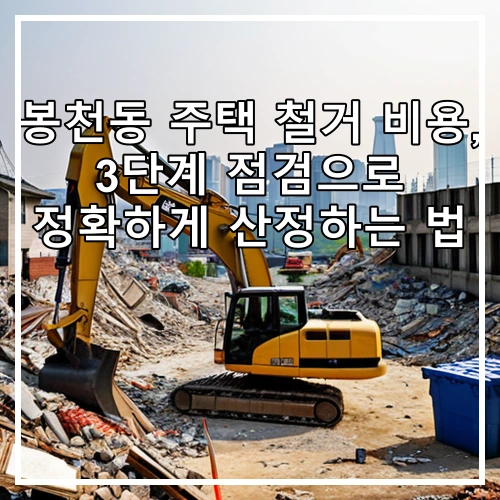 봉천동 주택 철거 비용, 3단계 점검으로 정확하게 산정하는 법
