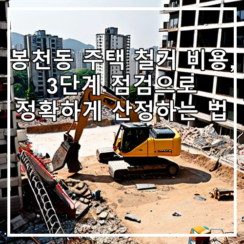 봉천동 주택 철거 비용, 3단계 점검으로 정확하게 산정하는 법