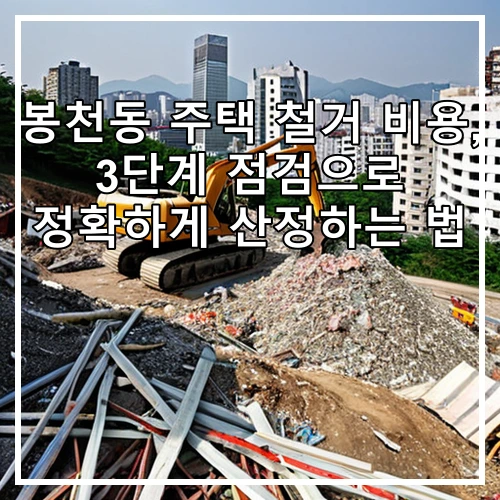 봉천동 주택 철거 비용, 3단계 점검으로 정확하게 산정하는 법