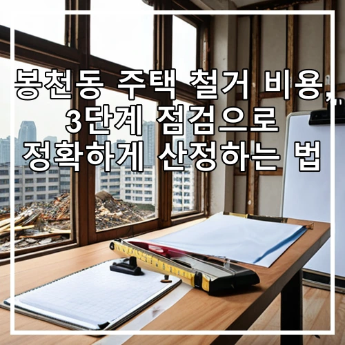 봉천동 주택 철거 비용, 3단계 점검으로 정확하게 산정하는 법