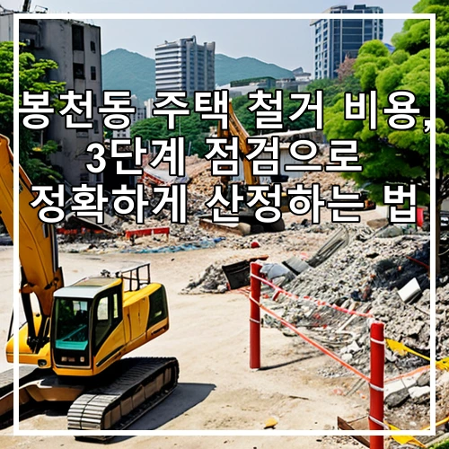봉천동 주택 철거 비용, 3단계 점검으로 정확하게 산정하는 법