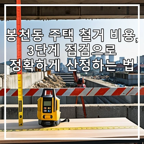 봉천동 주택 철거 비용, 3단계 점검으로 정확하게 산정하는 법