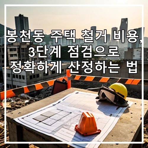 봉천동 주택 철거 비용, 3단계 점검으로 정확하게 산정하는 법
