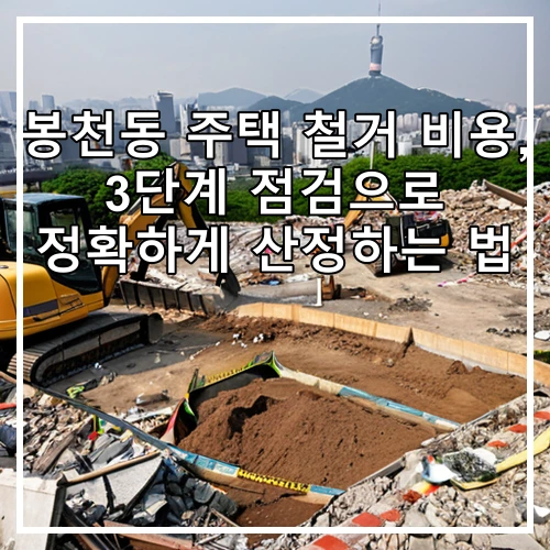 봉천동 주택 철거 비용, 3단계 점검으로 정확하게 산정하는 법