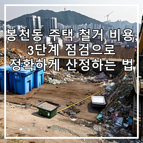 봉천동 주택 철거 비용, 3단계 점검으로 정확하게 산정하는 법