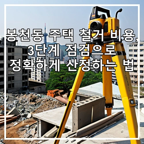 봉천동 주택 철거 비용, 3단계 점검으로 정확하게 산정하는 법