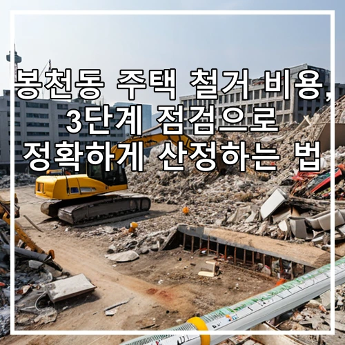 봉천동 주택 철거 비용, 3단계 점검으로 정확하게 산정하는 법