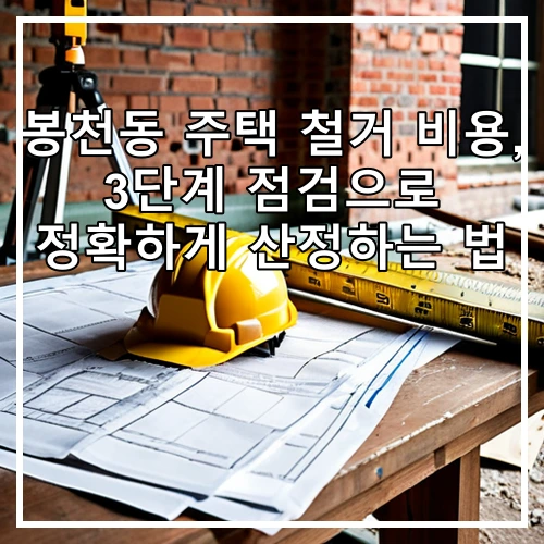 봉천동 주택 철거 비용, 3단계 점검으로 정확하게 산정하는 법