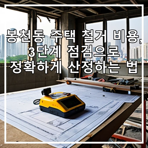 봉천동 주택 철거 비용, 3단계 점검으로 정확하게 산정하는 법