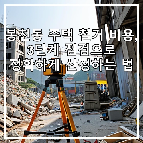 봉천동 주택 철거 비용, 3단계 점검으로 정확하게 산정하는 법