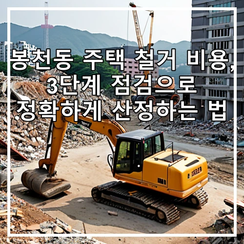 봉천동 주택 철거 비용, 3단계 점검으로 정확하게 산정하는 법