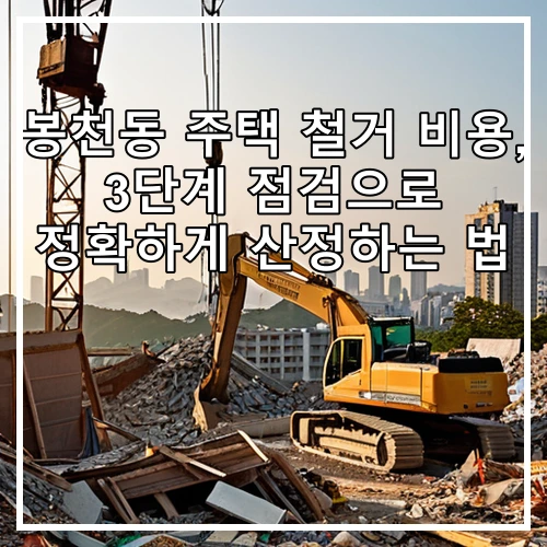 봉천동 주택 철거 비용, 3단계 점검으로 정확하게 산정하는 법