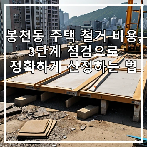 봉천동 주택 철거 비용, 3단계 점검으로 정확하게 산정하는 법