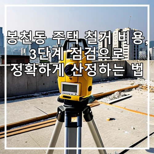 봉천동 주택 철거 비용, 3단계 점검으로 정확하게 산정하는 법