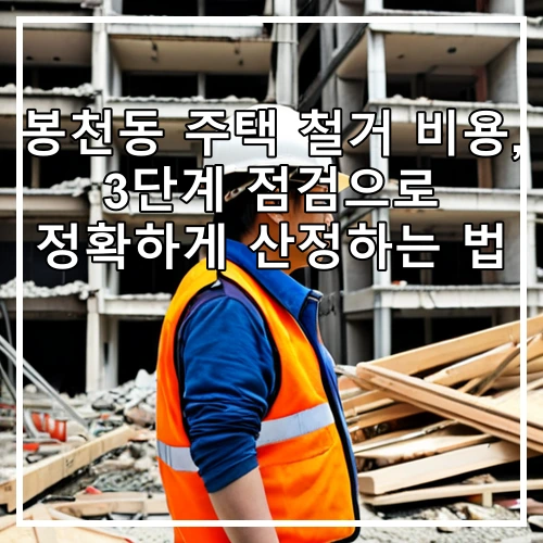 봉천동 주택 철거 비용, 3단계 점검으로 정확하게 산정하는 법