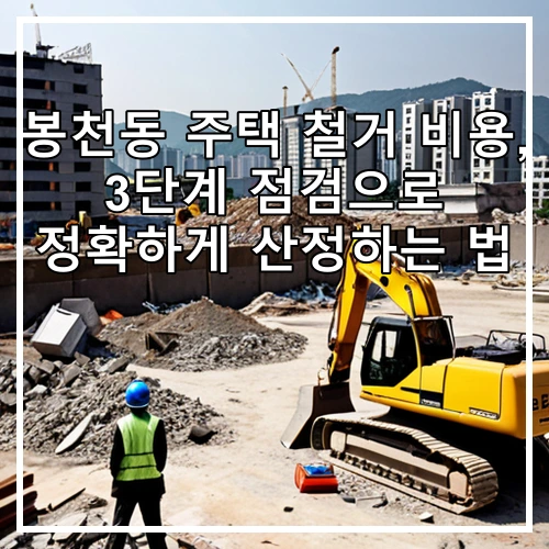 봉천동 주택 철거 비용, 3단계 점검으로 정확하게 산정하는 법
