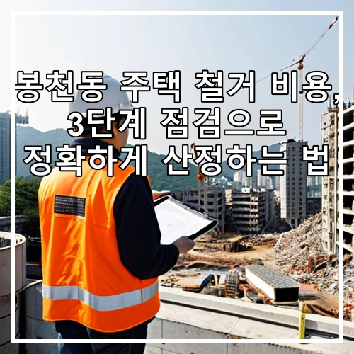 봉천동 주택 철거 비용, 3단계 점검으로 정확하게 산정하는 법