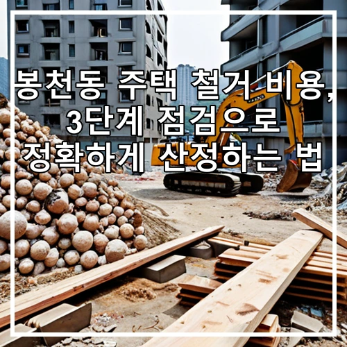 봉천동 주택 철거 비용, 3단계 점검으로 정확하게 산정하는 법