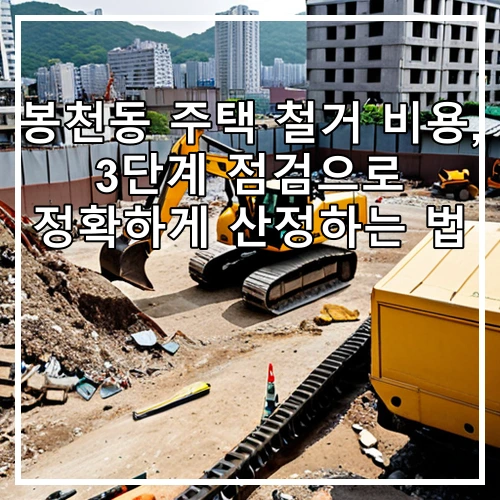 봉천동 주택 철거 비용, 3단계 점검으로 정확하게 산정하는 법