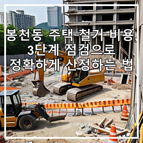 봉천동 주택 철거 비용, 3단계 점검으로 정확하게 산정하는 법