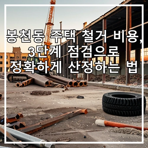 봉천동 주택 철거 비용, 3단계 점검으로 정확하게 산정하는 법