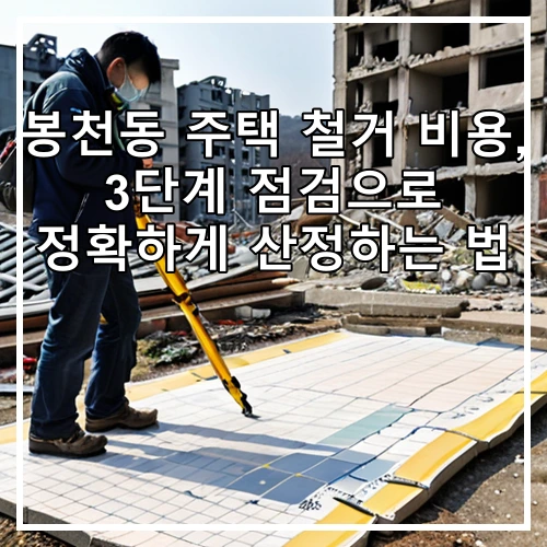 봉천동 주택 철거 비용, 3단계 점검으로 정확하게 산정하는 법