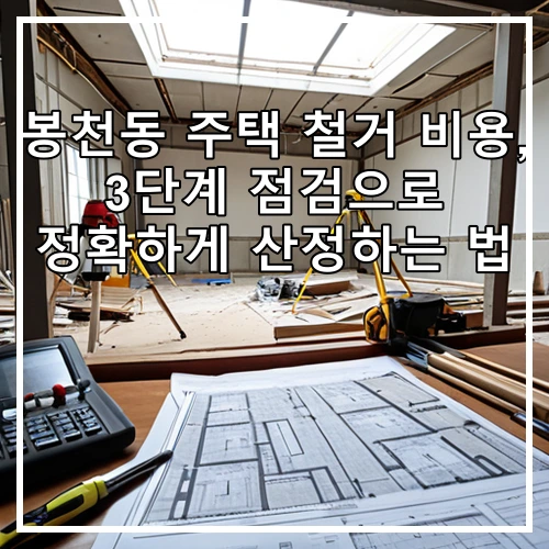 봉천동 주택 철거 비용, 3단계 점검으로 정확하게 산정하는 법