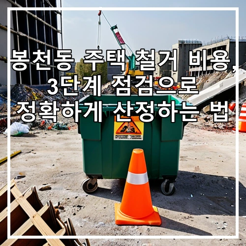 봉천동 주택 철거 비용, 3단계 점검으로 정확하게 산정하는 법