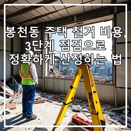 봉천동 주택 철거 비용, 3단계 점검으로 정확하게 산정하는 법