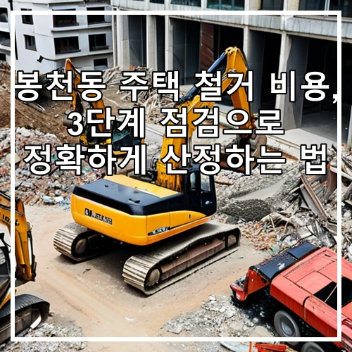봉천동 주택 철거 비용, 3단계 점검으로 정확하게 산정하는 법