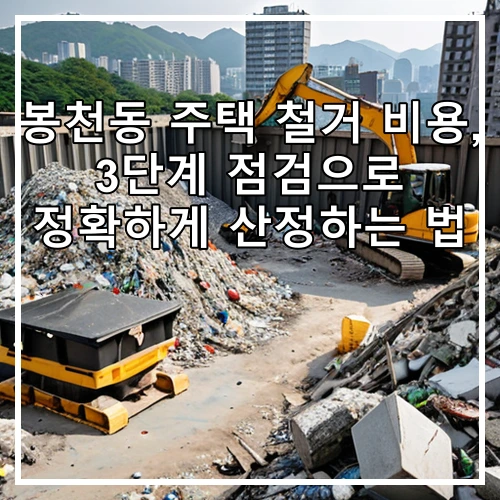 봉천동 주택 철거 비용, 3단계 점검으로 정확하게 산정하는 법