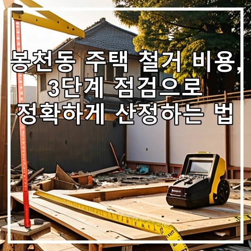 봉천동 주택 철거 비용, 3단계 점검으로 정확하게 산정하는 법