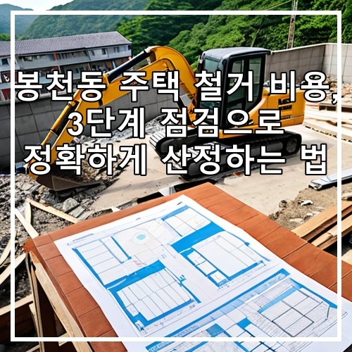 봉천동 주택 철거 비용, 3단계 점검으로 정확하게 산정하는 법