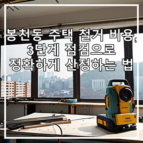 봉천동 주택 철거 비용, 3단계 점검으로 정확하게 산정하는 법
