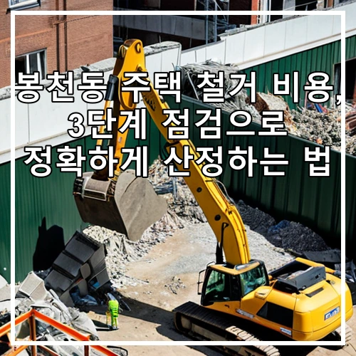 봉천동 주택 철거 비용, 3단계 점검으로 정확하게 산정하는 법